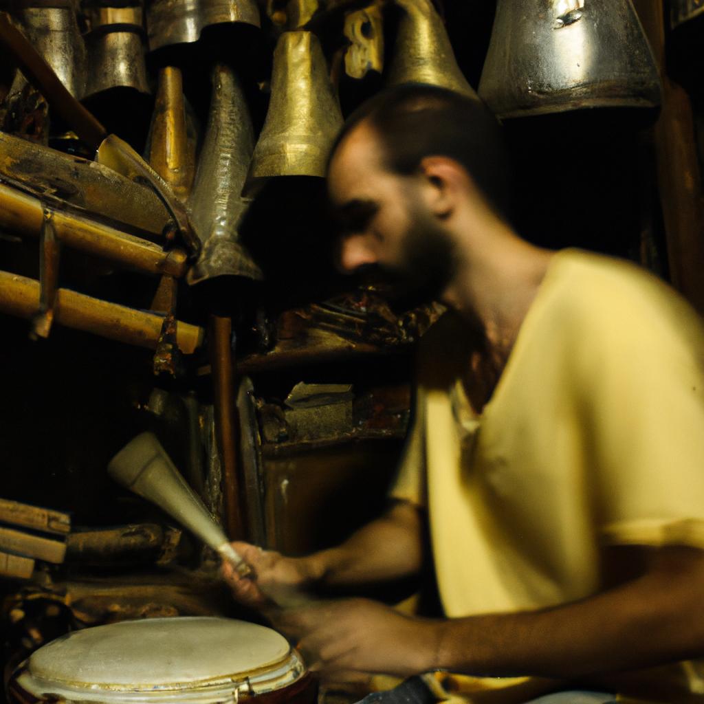 Musician playing various musical instruments