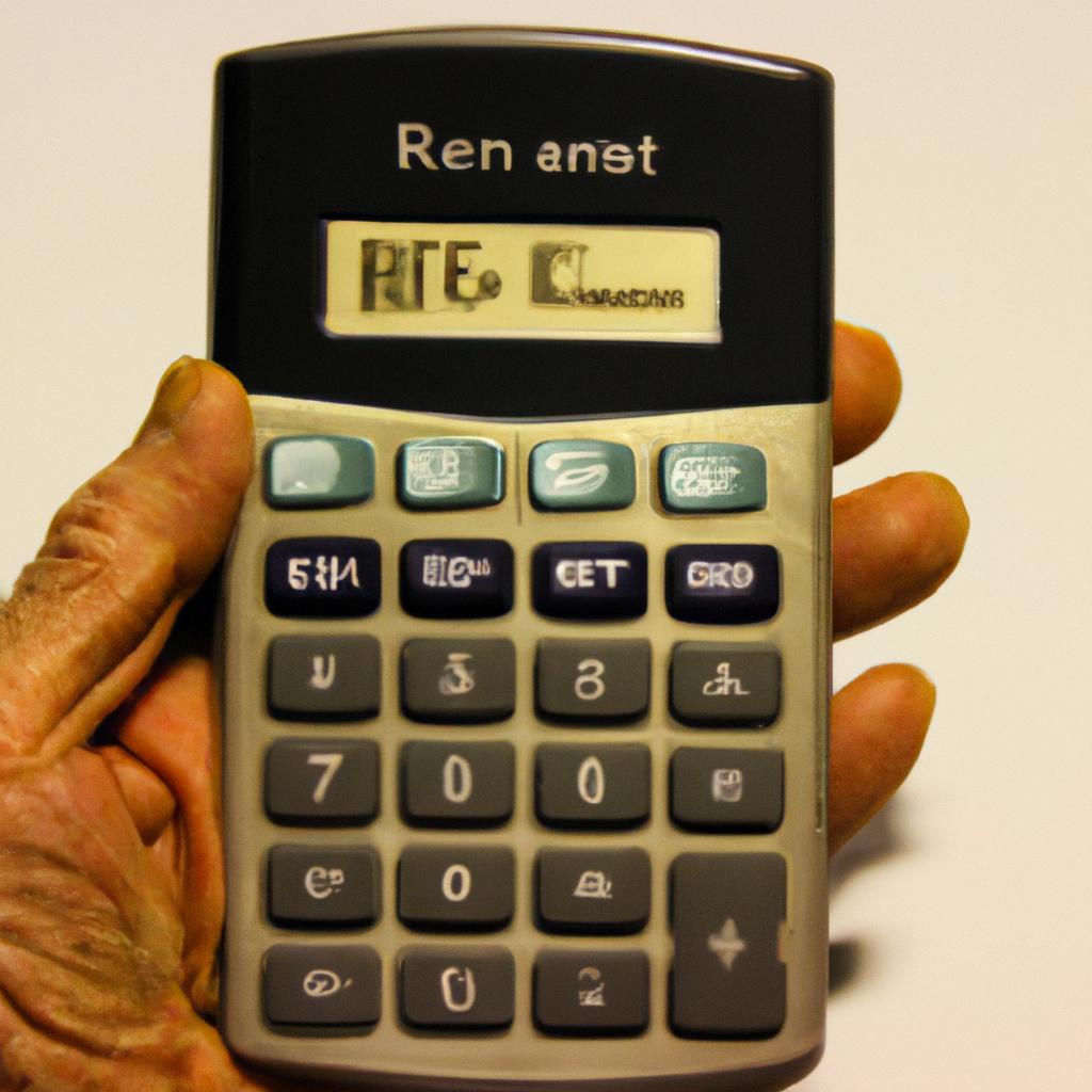 Person holding a retirement calculator